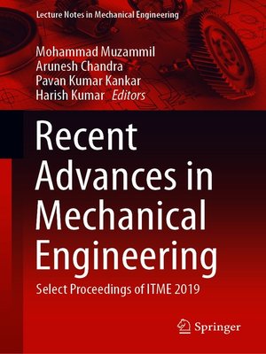 cover image of Recent Advances in Mechanical Engineering